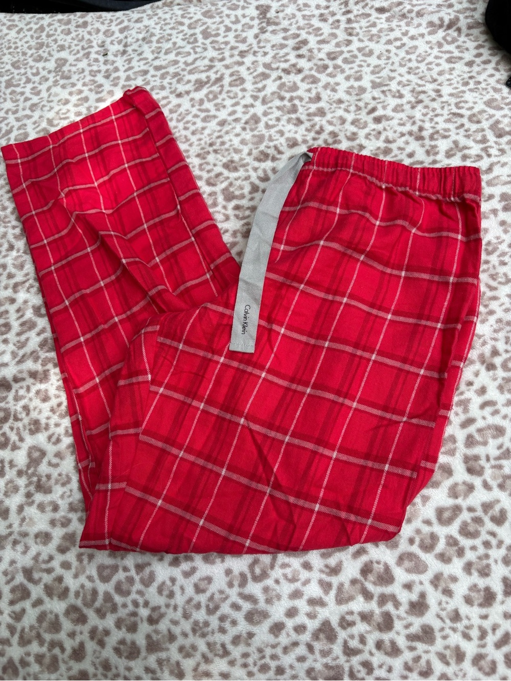 Calvin Klein Red Plaid Pajama Pants Size Medium